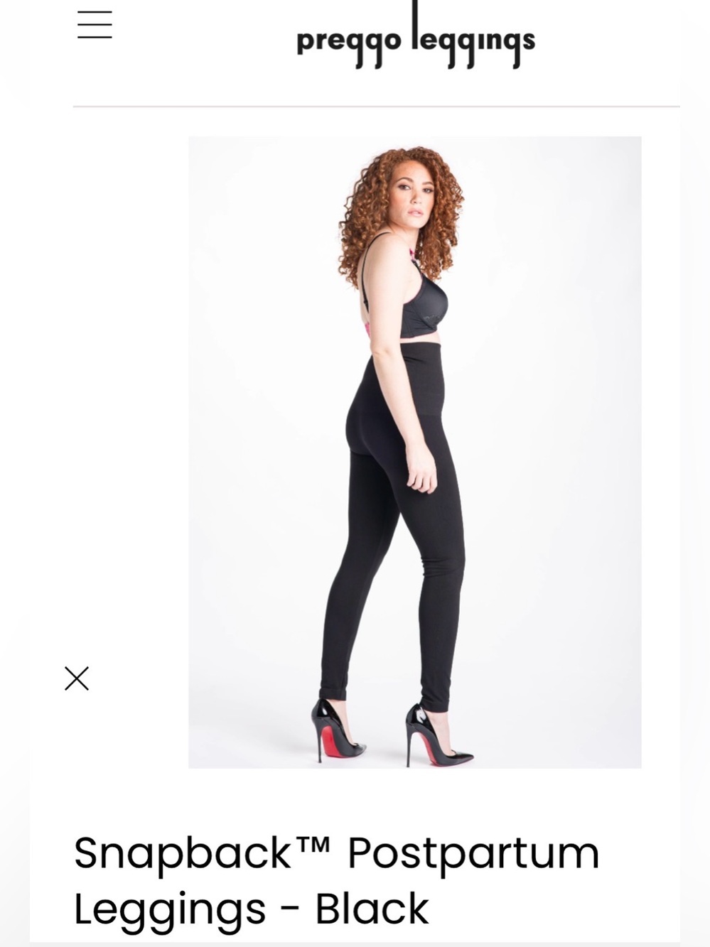 Black L/XL blk Preggo Leggings SnapBack maternity GUC